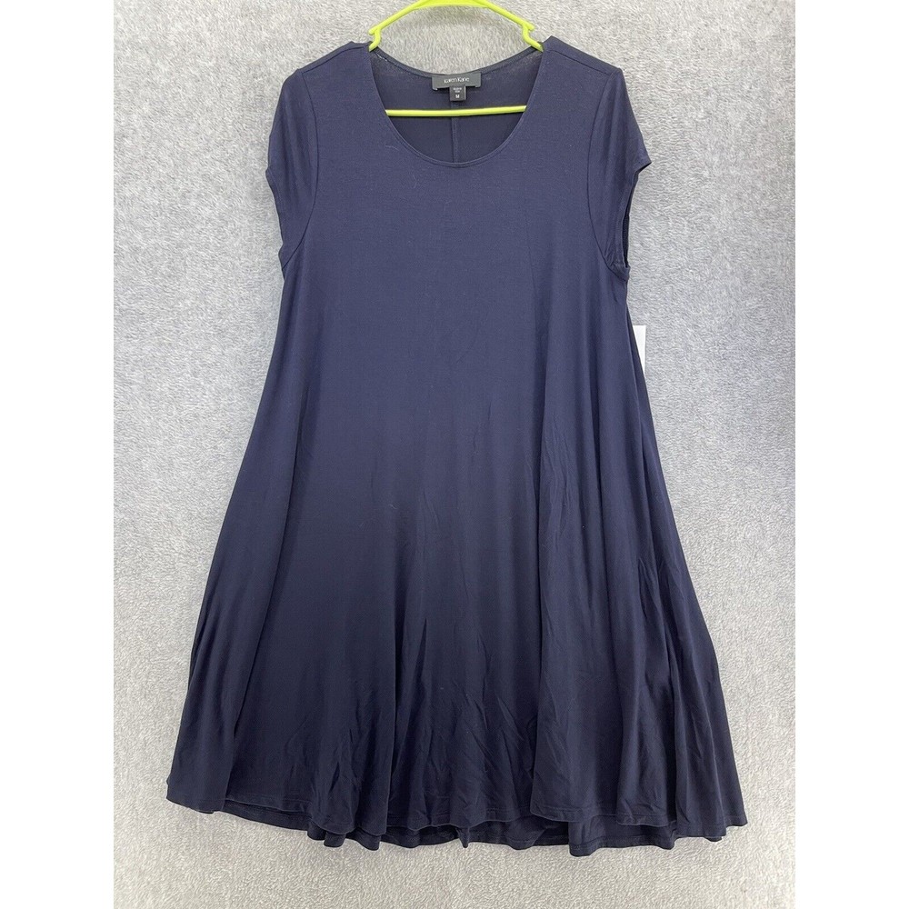Karen Kane Women's Shift Dress Solid Blue Scoop Neck Size Medium Relaxed USA